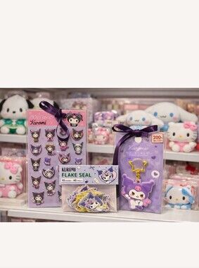 Kuromi Sticker Set Bundle 💜 Puffy Stickers • Flake Seals • Keychain • Nwt